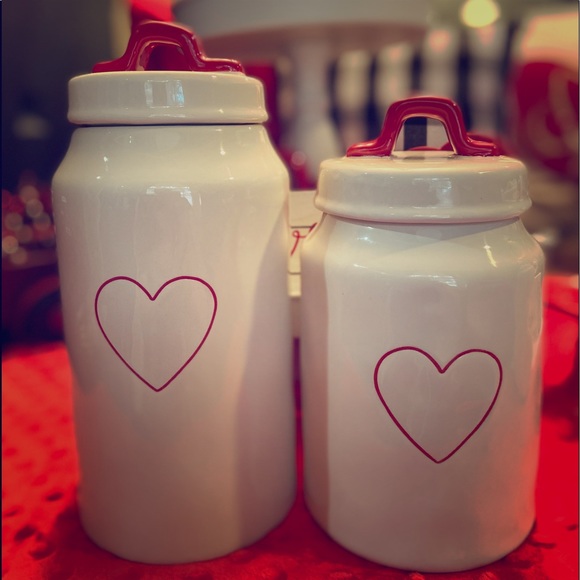 Two Rae Dunn Heart canisters - Picture 1 of 1